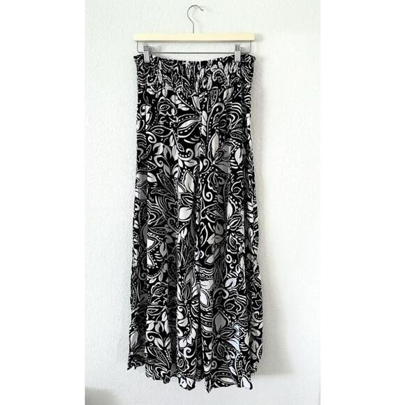 Vince Camuto Women's Wide-Leg Palazzo Pants Black and White Floral Size L - Picture 2 of 14